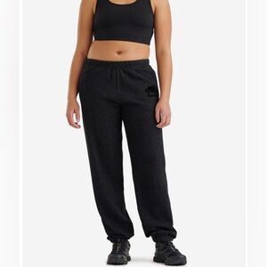 Roots Original Boyfriend Fit Organic Sweatpants Black Pepper, Size Sm 32” Inseam